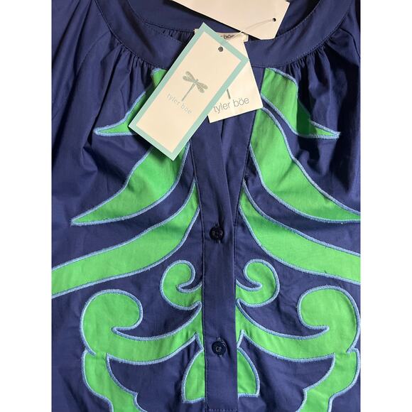 Tyler Boe SARA APPLIQUE embroidered shift dress size XS in Royale - Picture 5 of 5